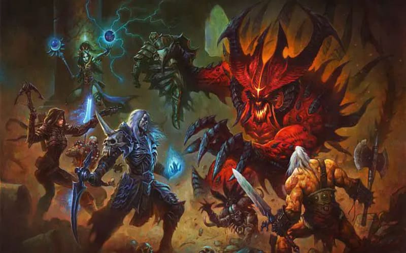 Nhân vật đang chiến đấu với boss trong game nhập vai Diablo Immortal.