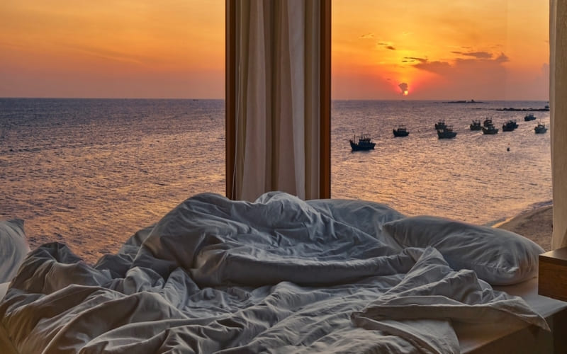 Khung cảnh hoàng hôn tại Phú Qúy khi nhìn từ phỏng nghỉ khách sạn